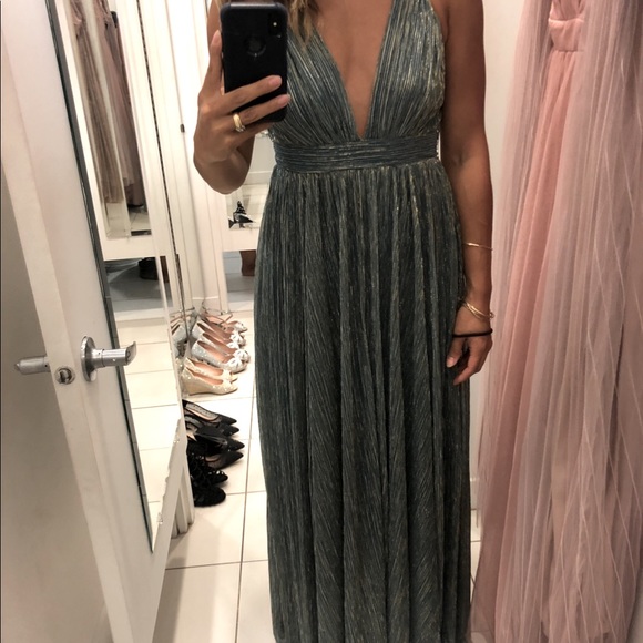 Iridescent Mermaid Green Blue Gown - Picture 3 of 10